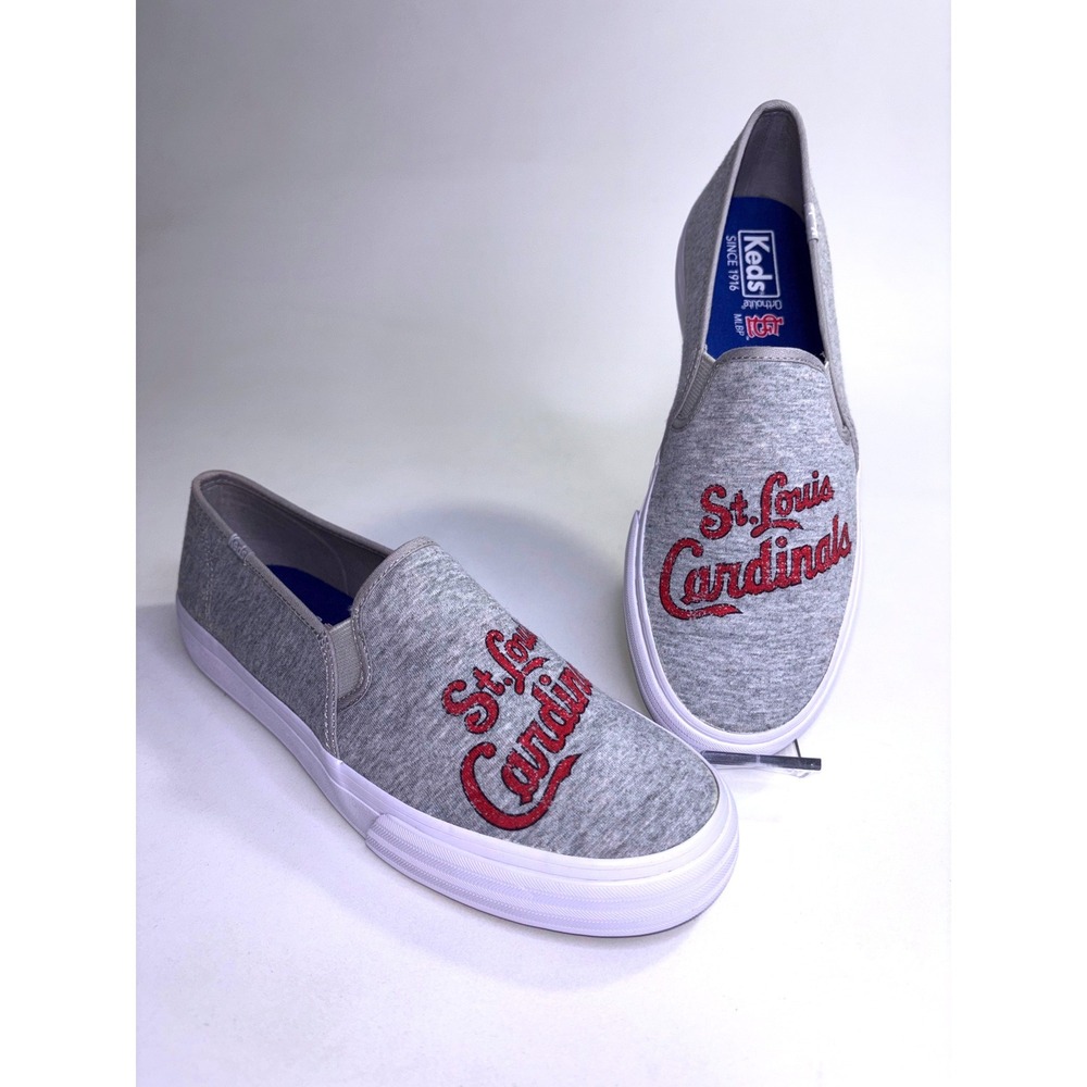 Keds St. Louis Cardinals MLB Double Decker Gray Jersey Slip On Shoes WF57098 9